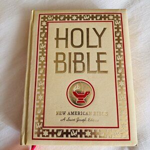Holy Bible Catholic New American Saint Joseph Family Vintage Large New